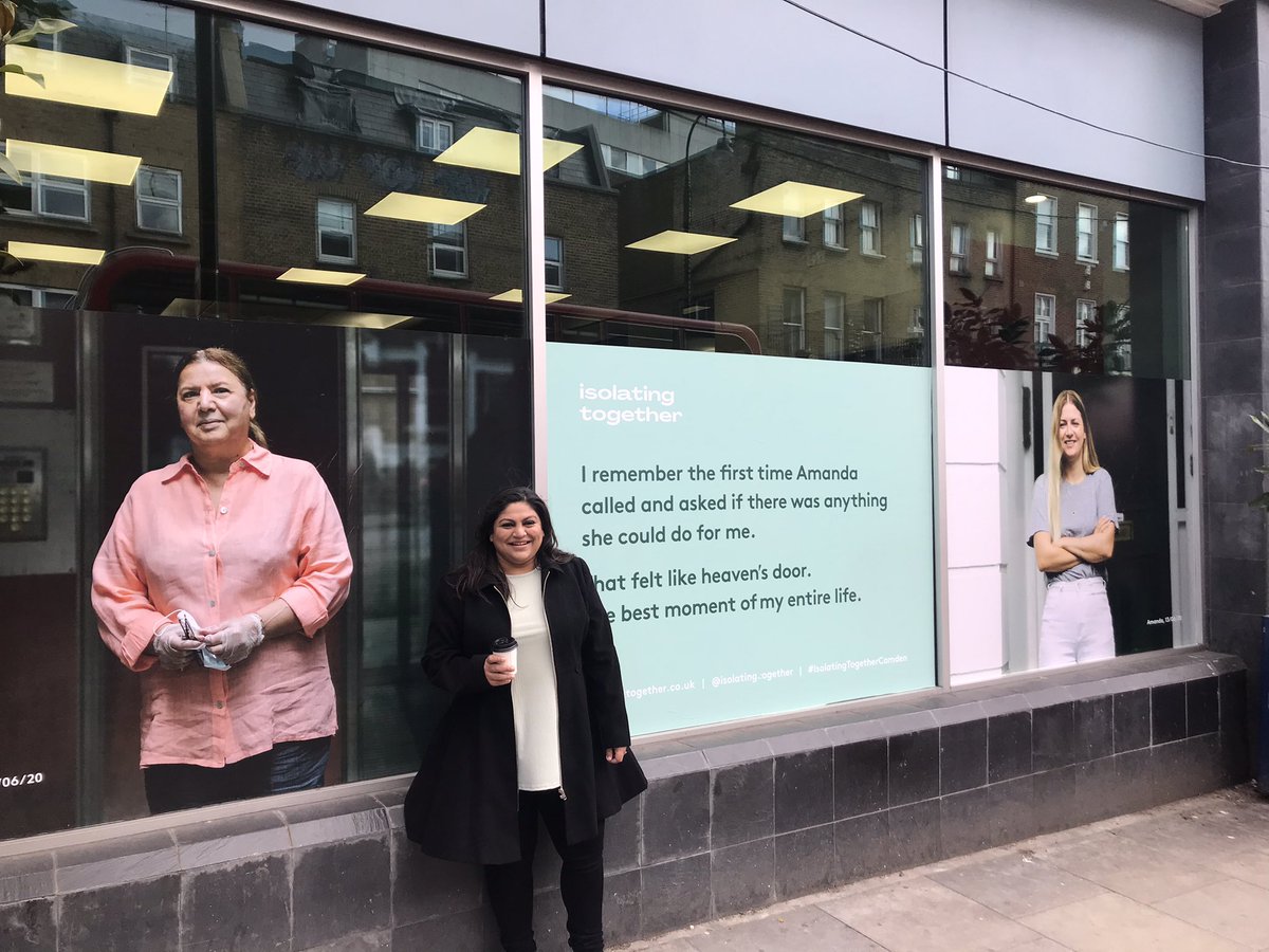 Georgia_Gould's tweet photo. The #isolatingtogethercamden public art exhibition is the most beautiful celebration of mutual aid &amp; community spirit during lockdown. 

Privilege to get a tour of open exhibit from artist Karishma Puri &amp; @NoOrdExp 

For some hope &amp; joy check it out now! https://t.co/KMV3w1BUGY https://t.co/hfi9XRWpNX