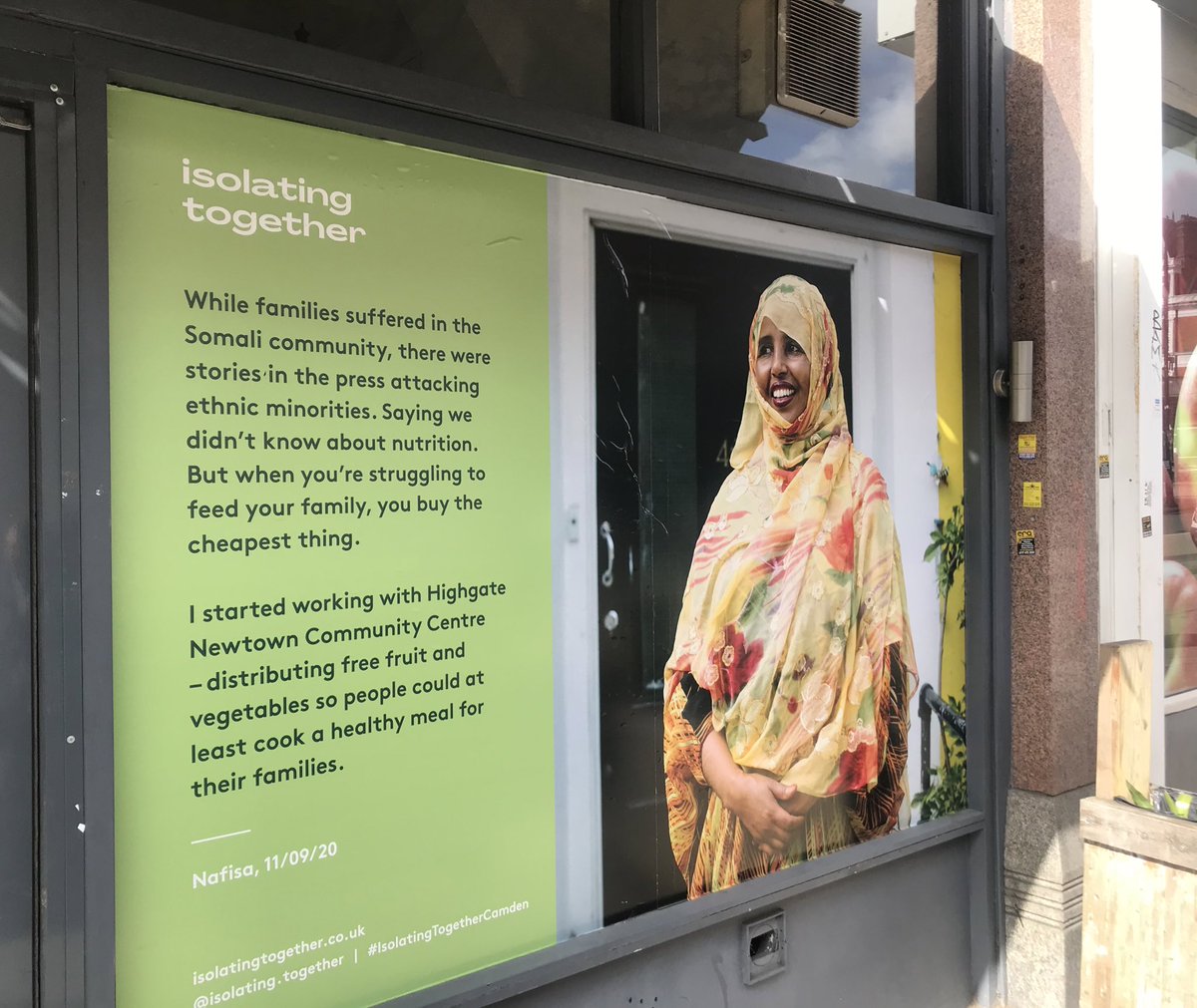 Georgia_Gould's tweet photo. The #isolatingtogethercamden public art exhibition is the most beautiful celebration of mutual aid &amp; community spirit during lockdown. 

Privilege to get a tour of open exhibit from artist Karishma Puri &amp; @NoOrdExp 

For some hope &amp; joy check it out now! https://t.co/KMV3w1BUGY https://t.co/hfi9XRWpNX