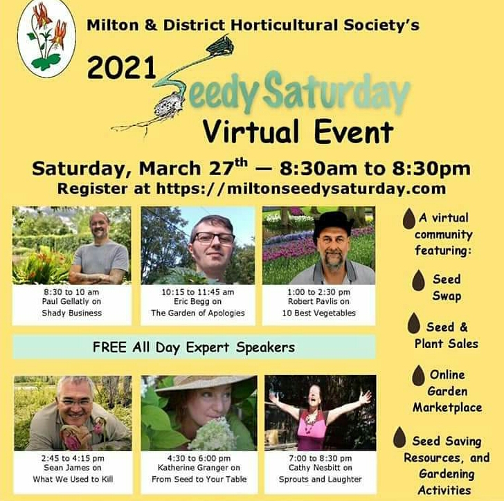 We are so excited... starting soon. #MiltonSeedySaturday is officially here. To learn more about our expert speakers and wonderful sponsors,check out the link :miltonseedysaturday.com
#milton #seedswap #Halton #growyourown #growingtogetherHalton #HaltonGardeners