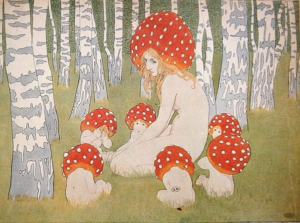 "Mother Mushroom with her Children", c.1900 by Edward Okun