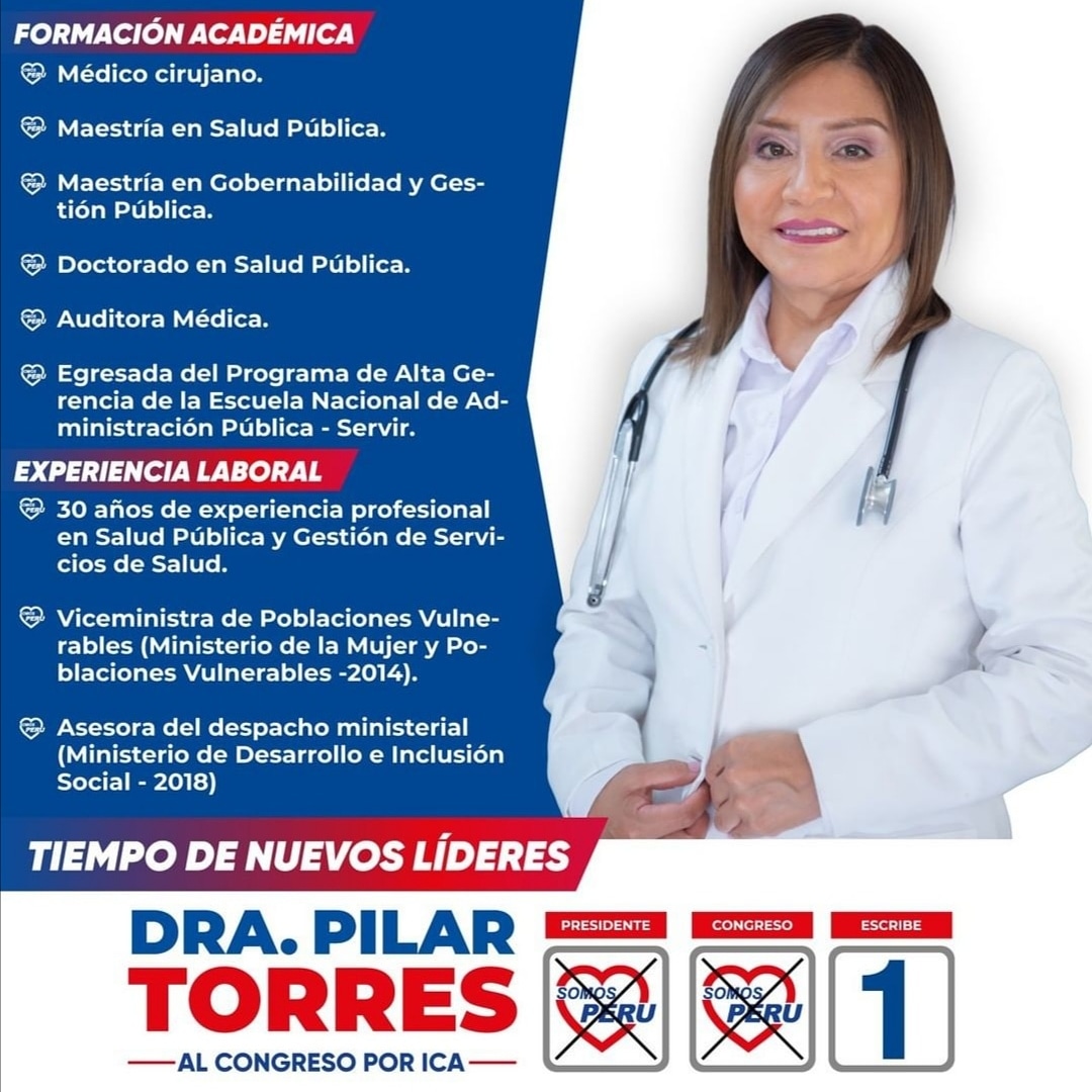 heynervargasm's tweet photo. La mejor y única opción para la región Ica Dra. Pilar Torres, la mejor!!! https://t.co/eRdB36jIcd