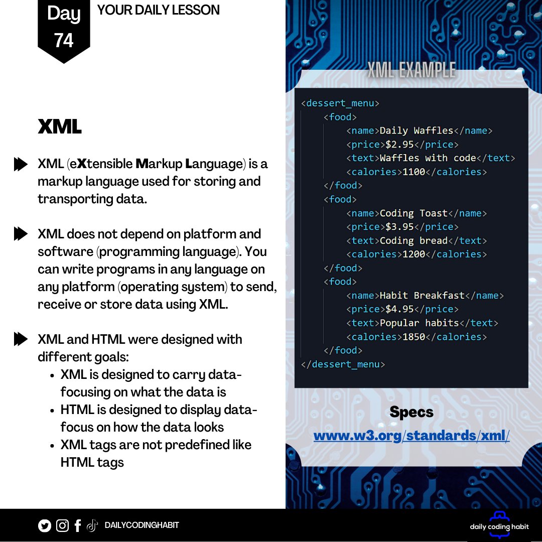 Dailycodinghab1's tweet photo. XML? #xml #html #yson #computerscience #c #python #cplusplus #datascience #programming #python #javascript #codingtips #php #coder #golang #coding  #programmer #developer  #dev #100DaysOfCode #dailycodinghabit https://t.co/ANWNcNBzDZ