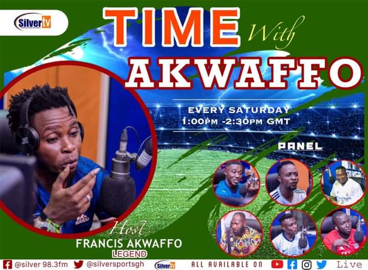 MrTawfiqgonja_'s tweet photo. Join the show on Air & on Facebook live this afternoon for the legends Show, "TIME WITH AKWAFFO" on Silver 98.3fm.
For all discussions about the local football โฝ.
@SilverfmGH #LegendsShow https://t.co/sY3Gfxkbby
