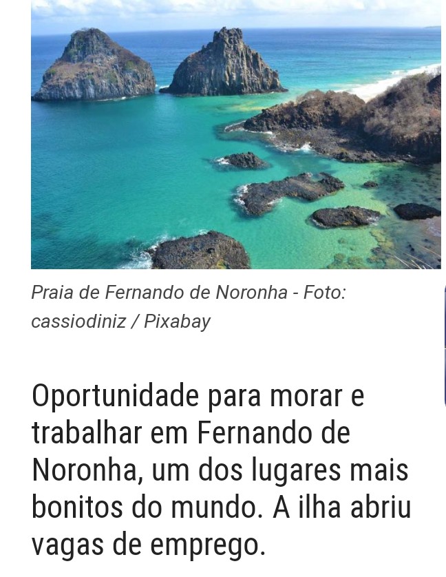 N_Carvalheira's tweet photo. ⭐ Fernando de Noronha abre vagas de emprego. 

⭐ Quer trabalhar na ilha?

https://t.co/zSmyHdjujn https://t.co/UZAZ7KmWWJ