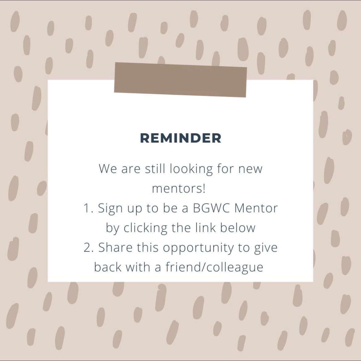 _BGWC_'s tweet photo. Good morning ☀️ 
We are still in need of mentors! Are you working in the health field or currently enrolled in a health care related professional school? YOU are needed!
(MD, DO, DDS, DPT, NP, RN, OT, PharmD, etc) 

https://t.co/9au3TKOFAu https://t.co/E37OpZyE0k