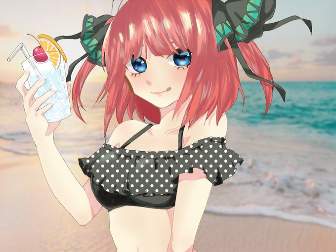 はなさんがTwitterに投稿した中野二乃(五等分の花嫁)のイラスト。