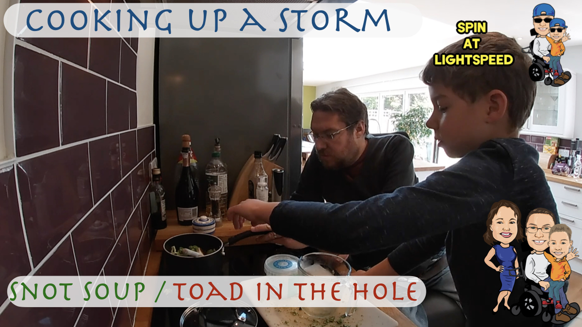LightspeedAt's tweet photo. During #lockdown2021 we have less input from carers so have been taking the opportunity to teach young Thomas some basics in the kitchen.

Snot Soup
Toad in the hole
Shepherd's Pie

https://t.co/vMRNdoIct9

@GordonRamsay 
@jamieoliver 

#wheechaircooking https://t.co/rrpWHYD6qV
