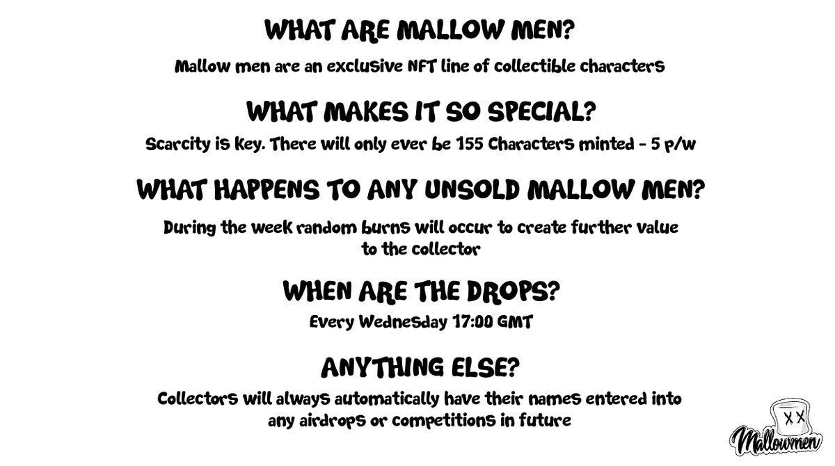 MallowmenNFT's tweet photo. SO what are #Mallowmen? How can you get your hands on one? All the info is below!! https://t.co/TWfUUPCY6T