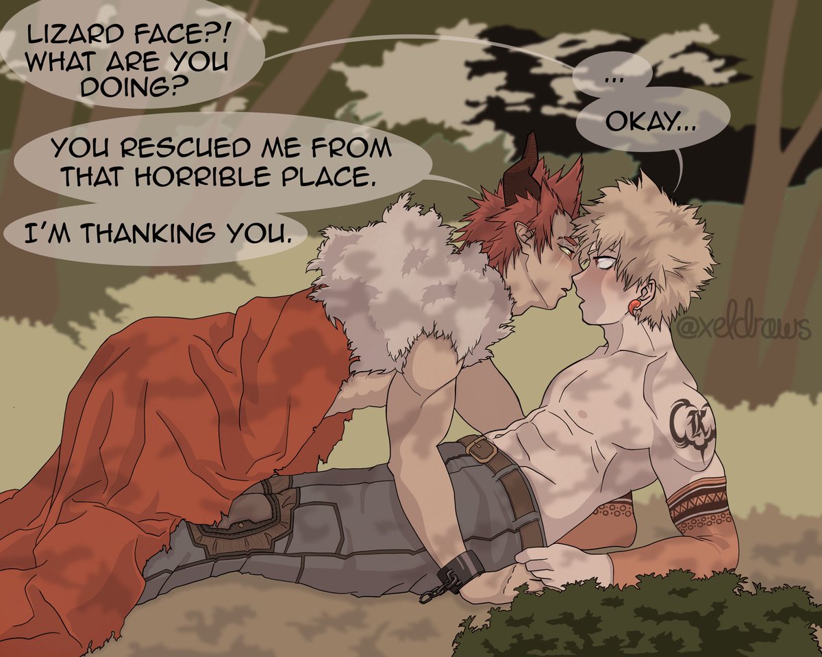 xeldraws's tweet photo. Fantasy AU is my favorite thing.
#myheroacademia #BokuNoHeroAcademia #bnha #BNHAfanart #bnhafantasyau #bakugoukatsuki #bakugou #KirishimaEijirou #kirishima #kiribaku #bakushima https://t.co/v4Gcpeacyn