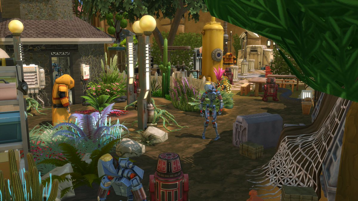Chromatiga's tweet photo. So, I'm currently making one of my sims 4 shells Into a jedi town, with droids. I've been having too much fun with this, I can't wait for them to tour it :Eyes: #Thesims4 #Thesims4shellchallenge #Starwars #landscaping https://t.co/zexDshlCx5