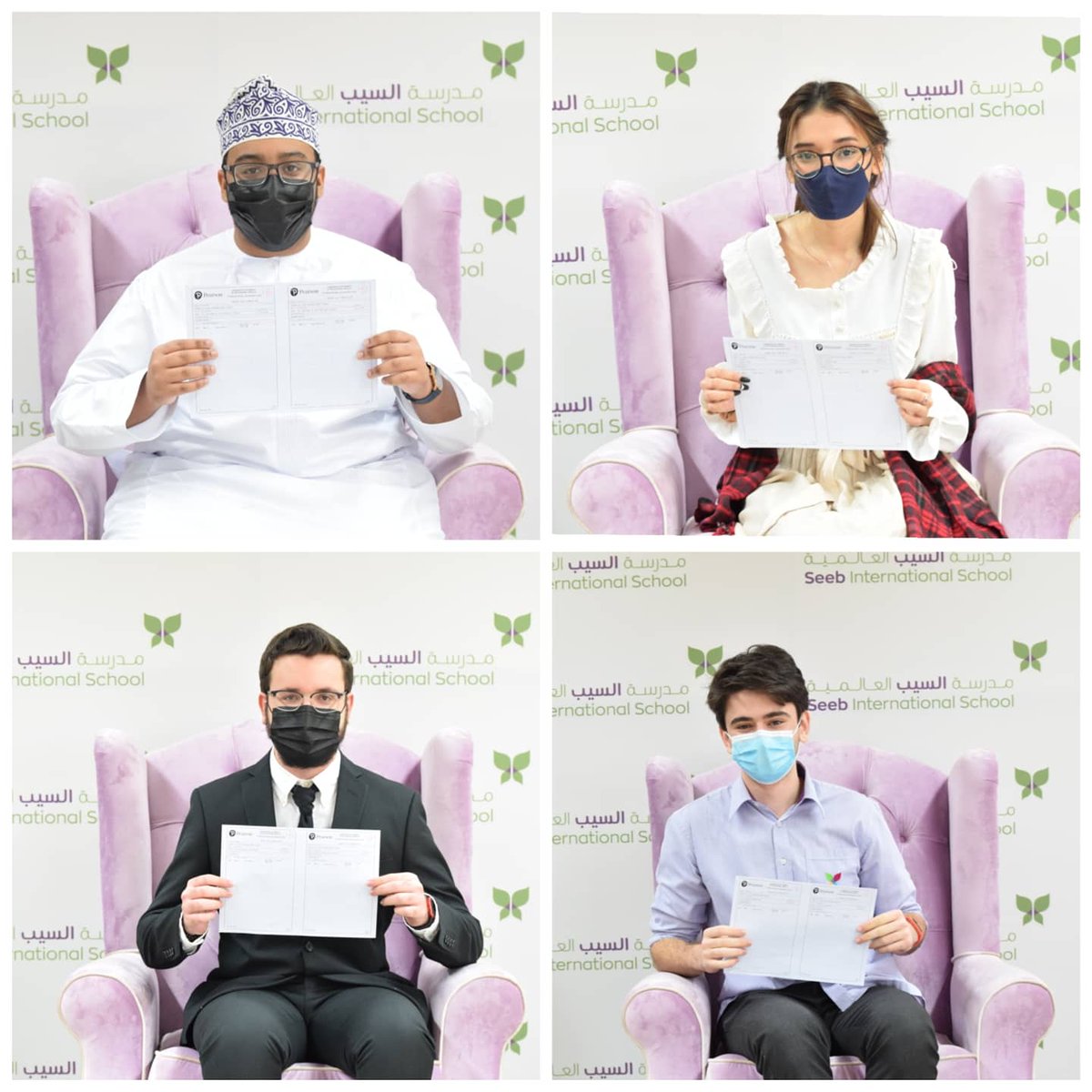 Abqseeb's tweet photo. Congratulations to our Grade 11 (AS) &amp; 12 (A2) students for their massive academic achievement. We distributed the Cambridge Certificates to them and took their photos on the unique purple chair.
Well done students, we are proud of you. 
#abqSeebCommunity
#abqeducation
#Cambridge https://t.co/lbdC9Uz1i9