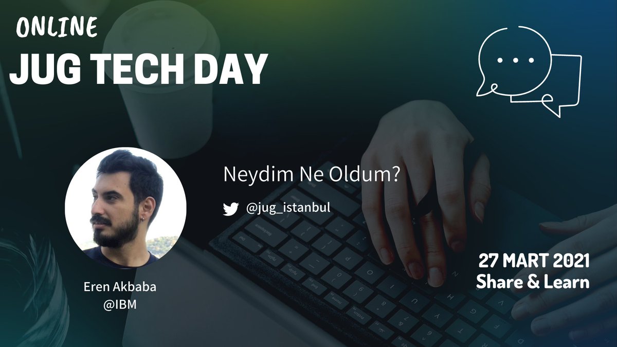 jug_istanbul's tweet photo. Eren Akbaba'nın üniversite hayatından global bir şirkette çalışmaya kadar olan yolculuğu ile ilgili "Neydim Ne Oldum?" kahve sohbeti 16:30'da başlıyor.
Hemen yerinizi almak için 👉 https://t.co/GW3EVrBM8v
#ShareLearn #JugTechDay https://t.co/1TMtIIPiqC