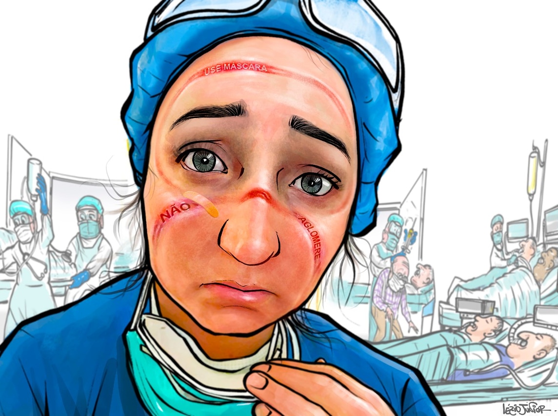 leziojunior's tweet photo. Profissionais da linha de frente estão estressados, sobrecarregados e desorientados
#covid #Charge #revista #jornal #newspaper #magazine #VacinaParaTodosJa #leziojunior #medico https://t.co/DhqyVtYIGr