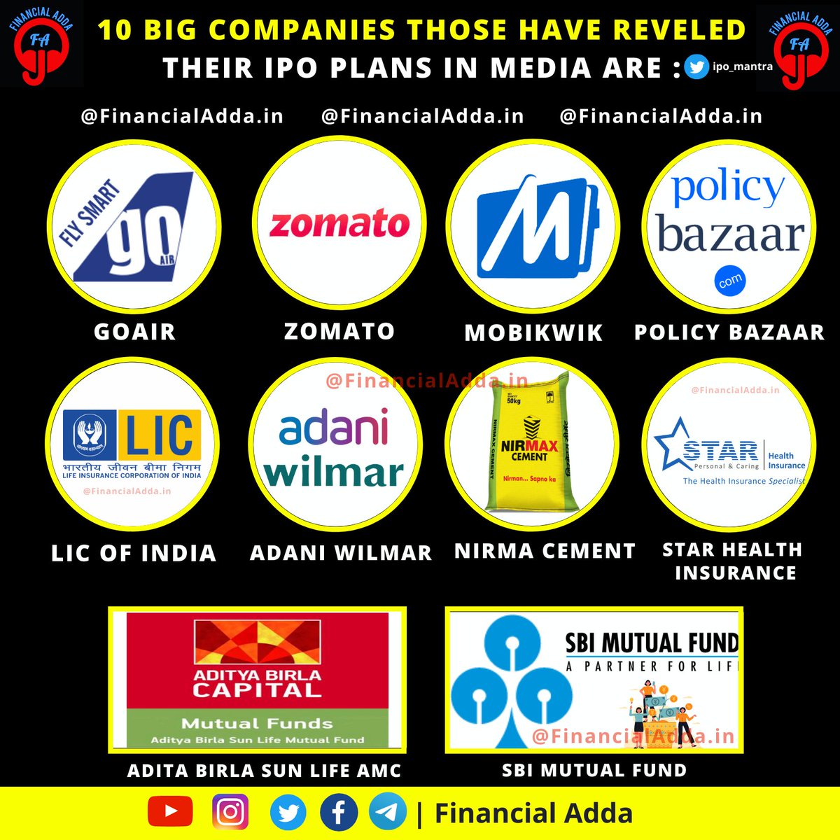 FinancialAdda's tweet photo. 📊Some BIG Upcoming IPOs📊

Source @ipo_mantra 

#ipo #ipotime #upcomingipo #licipo #IPOwithJST #ipondtv @Team_IPOMantra @ipo_research @theipoguy @ipoji_ @IPO https://t.co/aL7XabmGQl
