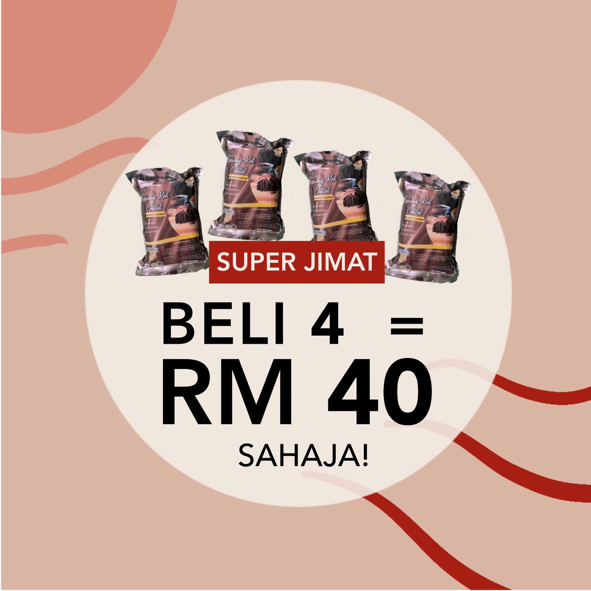 wawa_weee's tweet photo. SENANGNYA NAK BUAT KEK!
Korang stress ke bila buat kek asyik tak menjadi je?
Apa kata guna Tepung Kek Premix KozyKek ni? 
Senang nak buat, hasilnya pun sedap!😍
Jom dapatkan sekarang sbb kami ada promo tau.
✨ Beli 4 RM40 je, so satu pek RM10?!✨
Link👇🏻👇🏻
https://t.co/oGbuL65vsw https://t.co/PYknDgVkgS