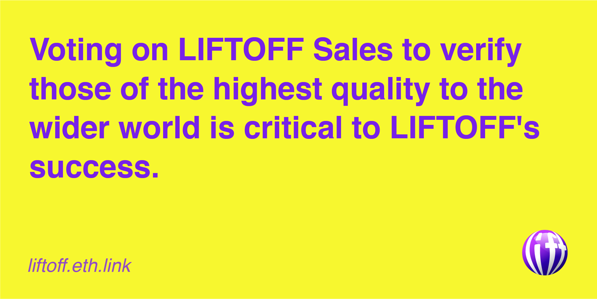 LiftoffEth's tweet photo. LIFT Club Members may vote to verify Sales that are of exceptional quality as a signal to the wider world.

#LiftOff #LIFT #launchpad #rewards #crashinsurance #NFT #liquidity #penguinswap #Uniswap https://t.co/8V8W9X3Wox