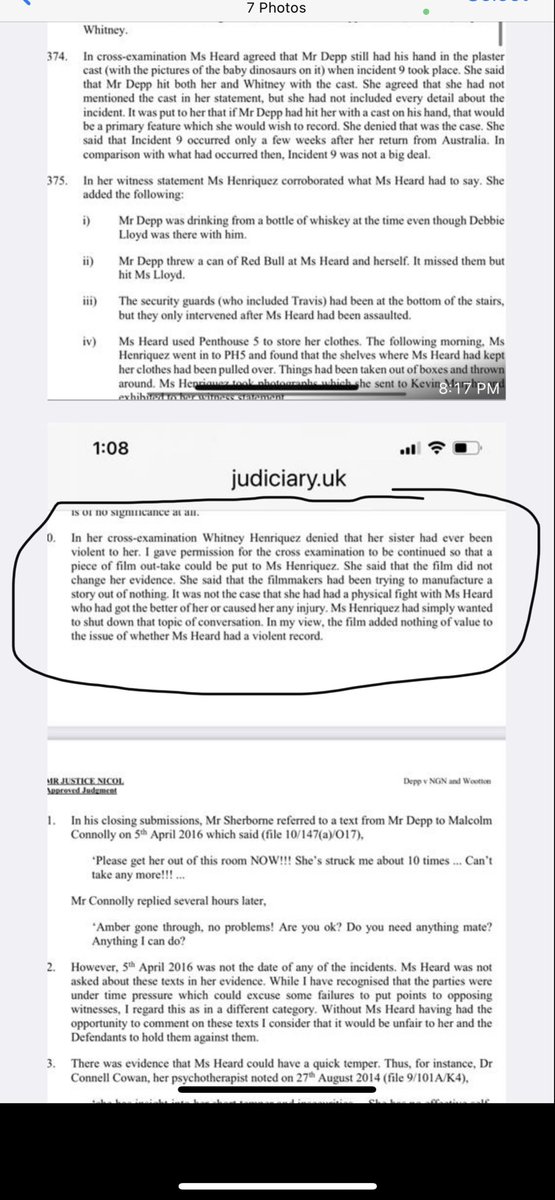 playSHRAPNElL's tweet photo. The only ‘witness’ in the world who claims seeing Depp violent to Heard is her sister Whitney. 

Justice Nichols: “Whitney denied her sister had ever been violent to her”

Back in reality, text from Whitney to Mr Depp: “like physically hit you? That doesn’t surprise me at all...” https://t.co/g1Vx5EjD5S