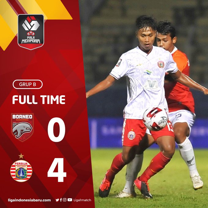 Skor akhir Borneo FC 0-4 Persija Jakarta