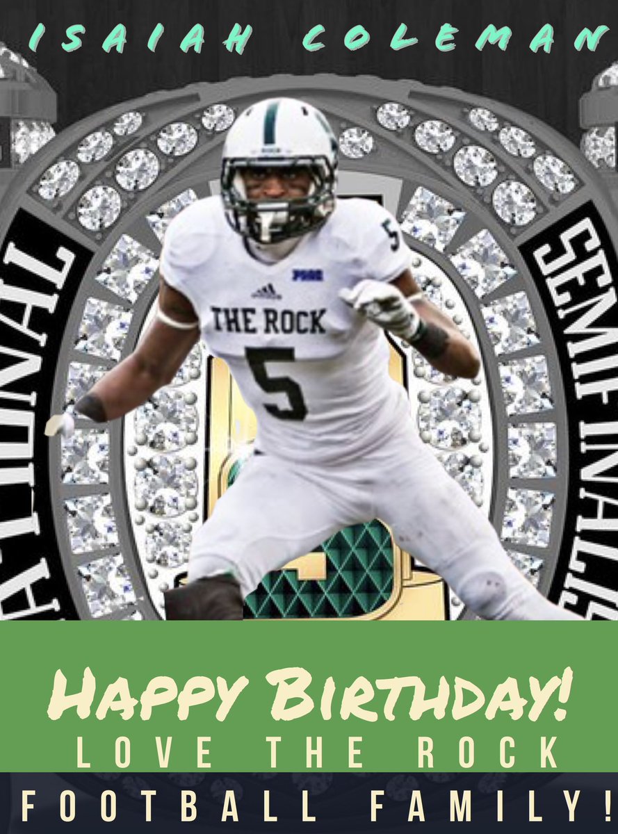 PSteel78's tweet photo. Happy Birthday to @SRURockFB DB Alum @isaiah_coleman5 🎂🎉🏈 #HBD #RockDBs #RockD #Pick6 #Family https://t.co/oMxFtVmBeV
