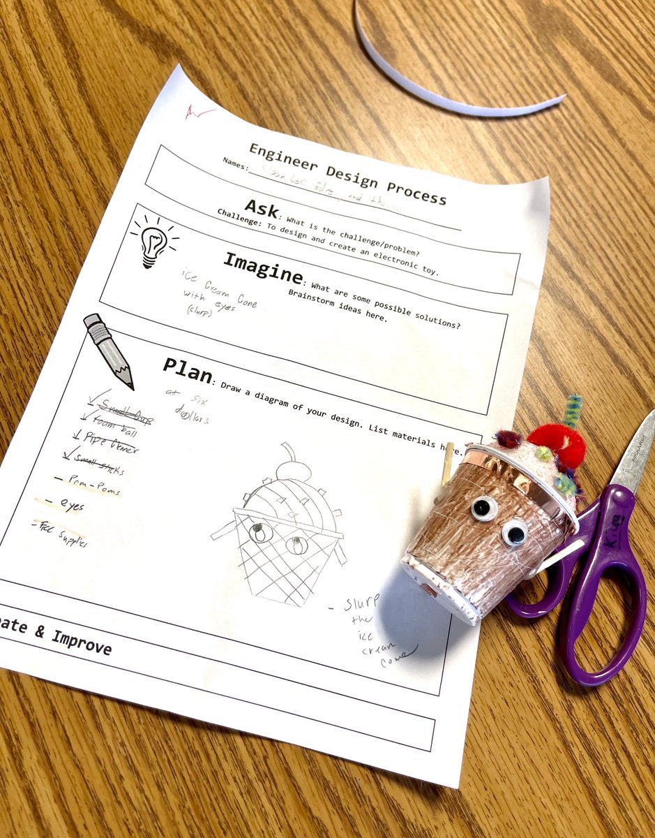 MOdebbiewells's tweet photo. After reading Doll-E 1.0, 4th grade Ss were challenged to design an interactive electronic toy using ⁦@makeymakey⁩ kits during library class. Ss were given a budget of 6 play dollars for purchasing materials. Loved these creative projects! Videos in the comments. https://t.co/vpn8ufGyHU