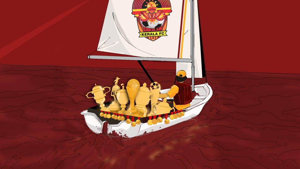 GokulamKeralaFC's tweet photo. We’re gonna need a bigger boat! 🏆

#Champions #ILeague2021 #Malabarians #GKFC https://t.co/uzrHB9vvGx