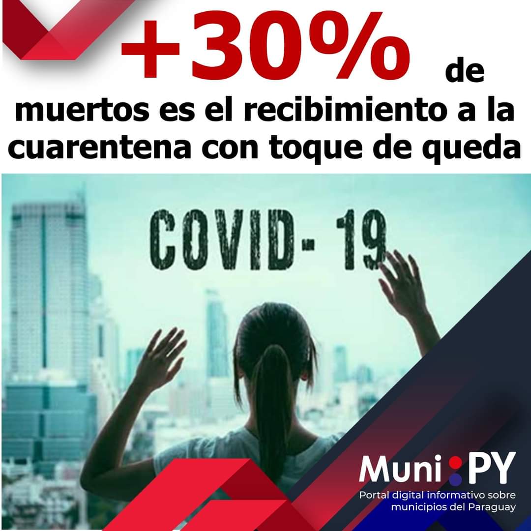 muni_py's tweet photo. Con 48 fallecidos cerró una “Semana de Terror”. Creció 30% el núm. de difuntos. Fue el saludo del Covid-19 a la “Cuarentena con toque de queda” que comenzó hoy sábado, a las 00:00. Leé un detallado resumen de la situación aquí https://t.co/HSRcGdkEU0 #COVID19 #CuidatePy @Yota https://t.co/08tkNdvL6f