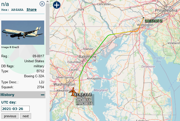 SirListenalot's tweet photo. The #C32 returned to Andrews (without Biden) as #SAM97. Hey #monkeywerx, it was showing "n/a"! π https://t.co/FdaUu834tf