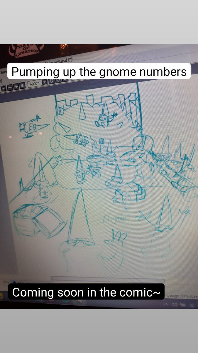 OfDevlin's tweet photo. Meanwhile in the making of the comic. GNOMES!
.
.
.
#sketch #comic #gnomes #sai #creatures #monsters #webtoon #daysoflunatics #dol #devlin #meanwhile #numbers https://t.co/BbW1D3J5Jj