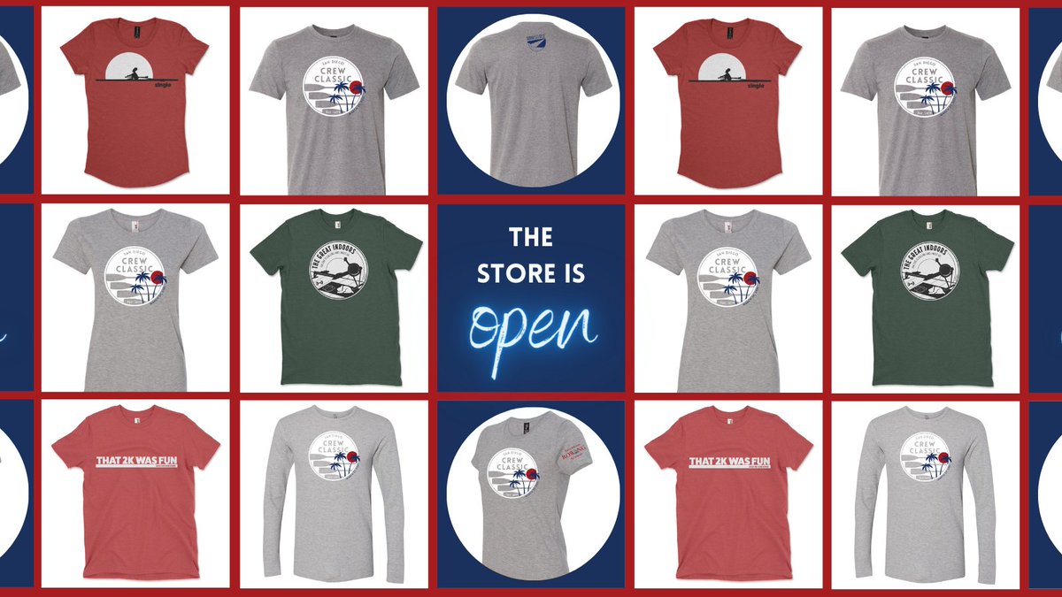 crewclassic's tweet image. The store is OPEN - and 100% of the proceeds go to @RowSource and @relentlessrowingacademy - so show your support by shopping!!! rowsource.com/sdcc-2021-shop/