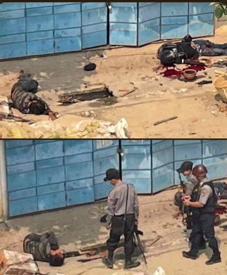 Tw // blood
In Mandalay, two young protestors got shot by terrorists in 87-35/36 street. Terrorists took 2 badly injured people.
ANTIFASCIST REVOLUTION
#AntiFascistRevolution2021
#Mar27Coup
#WhatsHappeningInMyanmar