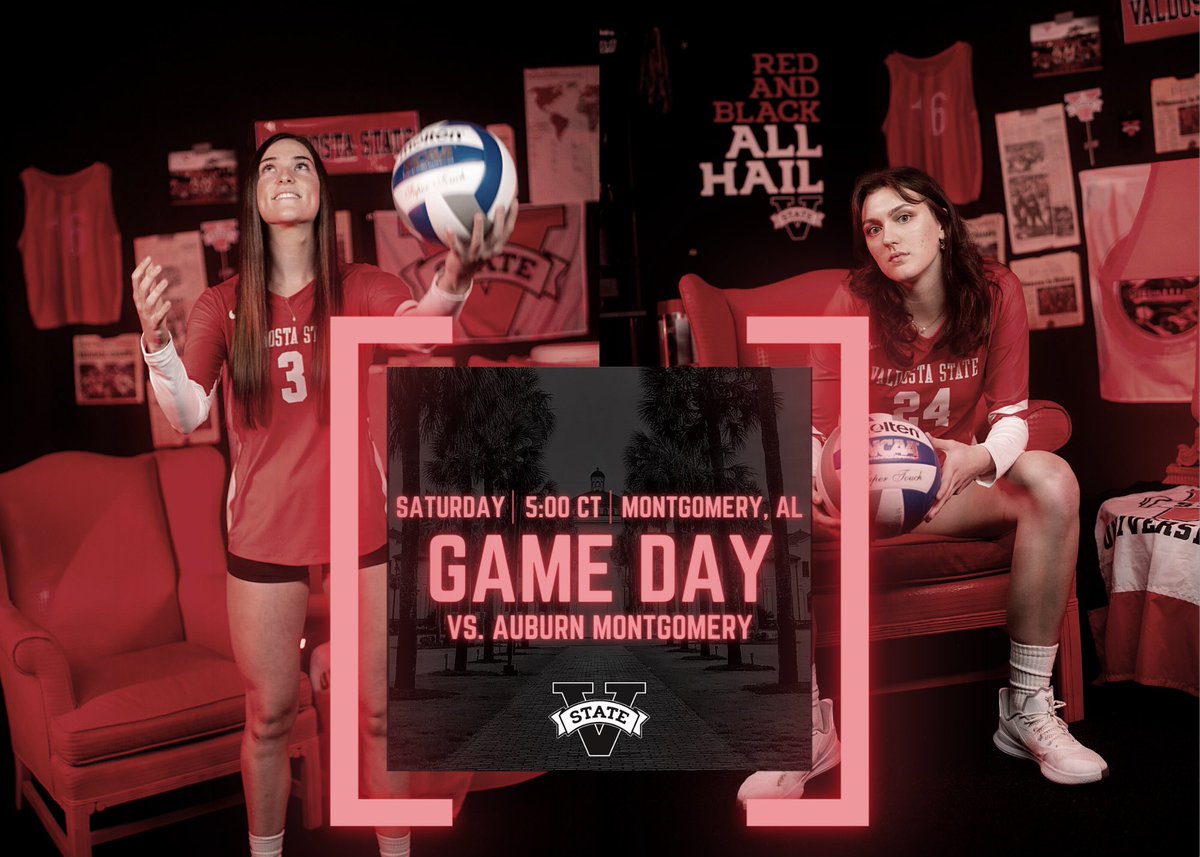 VState_VB's tweet photo. GAME DAY HERE IN MONTGOMERY! Your Lady Blazers take on AUM tonight at 6 EST for the second round of the GSC tournament 🔥🔥 https://t.co/8LA9hm6BuK