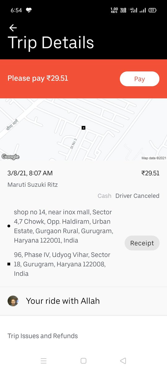 Priya11442889's tweet photo. @Uber @Uber_Support the worst cab service I had ever facing 
Whenever I booked ride Uber driver calling me and denied to visit destination and also didn't cancelled the ride 
Facing sm issue three times in a row without my fault y I paid extra 
#worstcustomersupport #Uberlandia https://t.co/zkoz0fW3kz