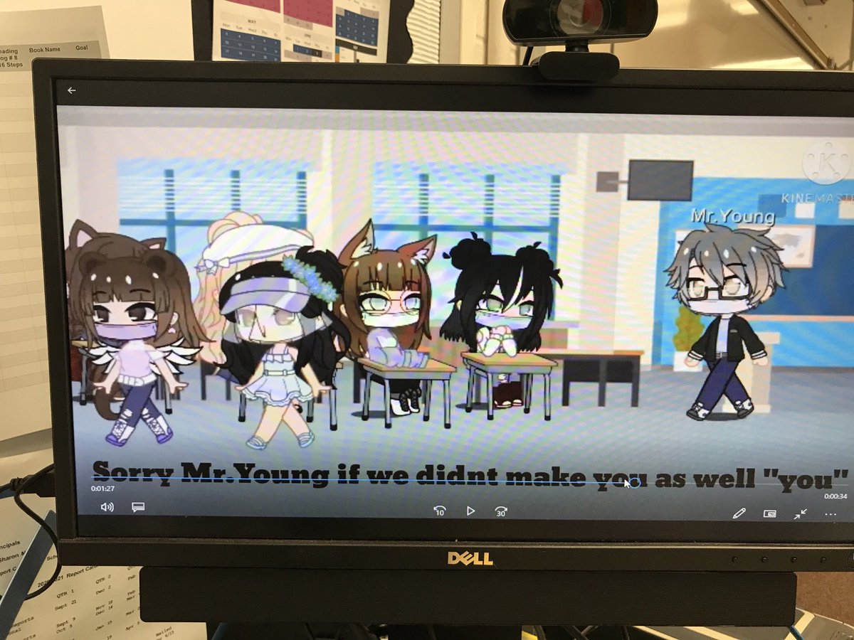 kirbyy548's tweet photo. When your students include you as part of their project - mask and all! 💜⁦@BSMSPhoenix⁩ https://t.co/2JeExHNRc1