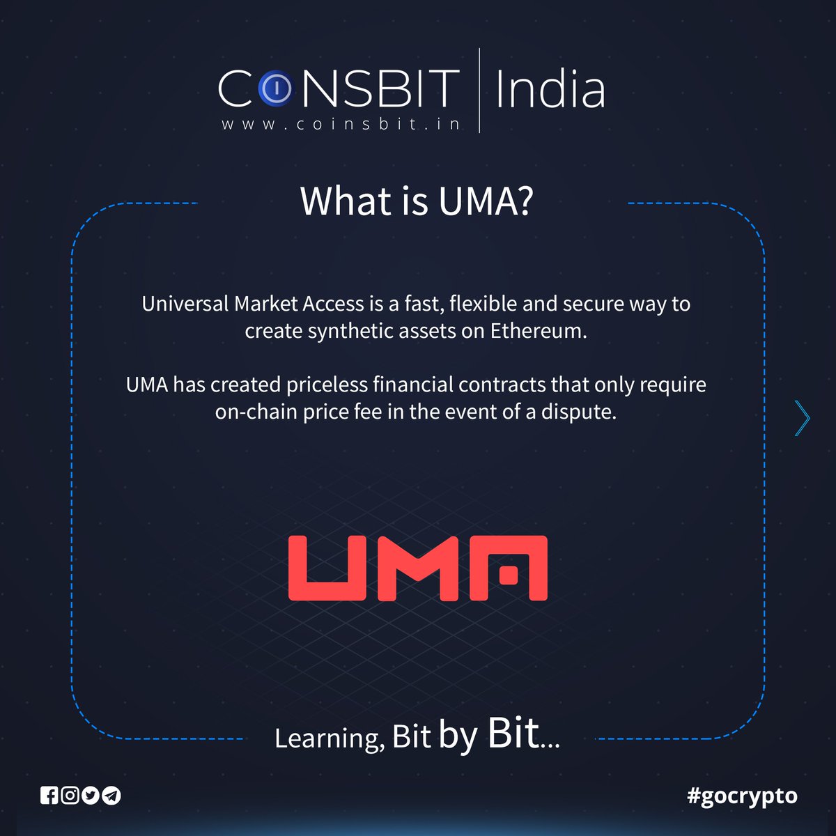 cryptoforce_in's tweet photo. UMA enables DeFi developers to build synthetic assets.
#gocrypto #coinsbitindia #growingbitbybit #gocryptowithcoinsbit #eth #btc #blockchain #cryptoexchange #cryptotrading #bitcoinmining #indiawantscrypto #bitcoinasia #uma #universalmarket #universalmarketaccess #defi https://t.co/yzcfLZcugT