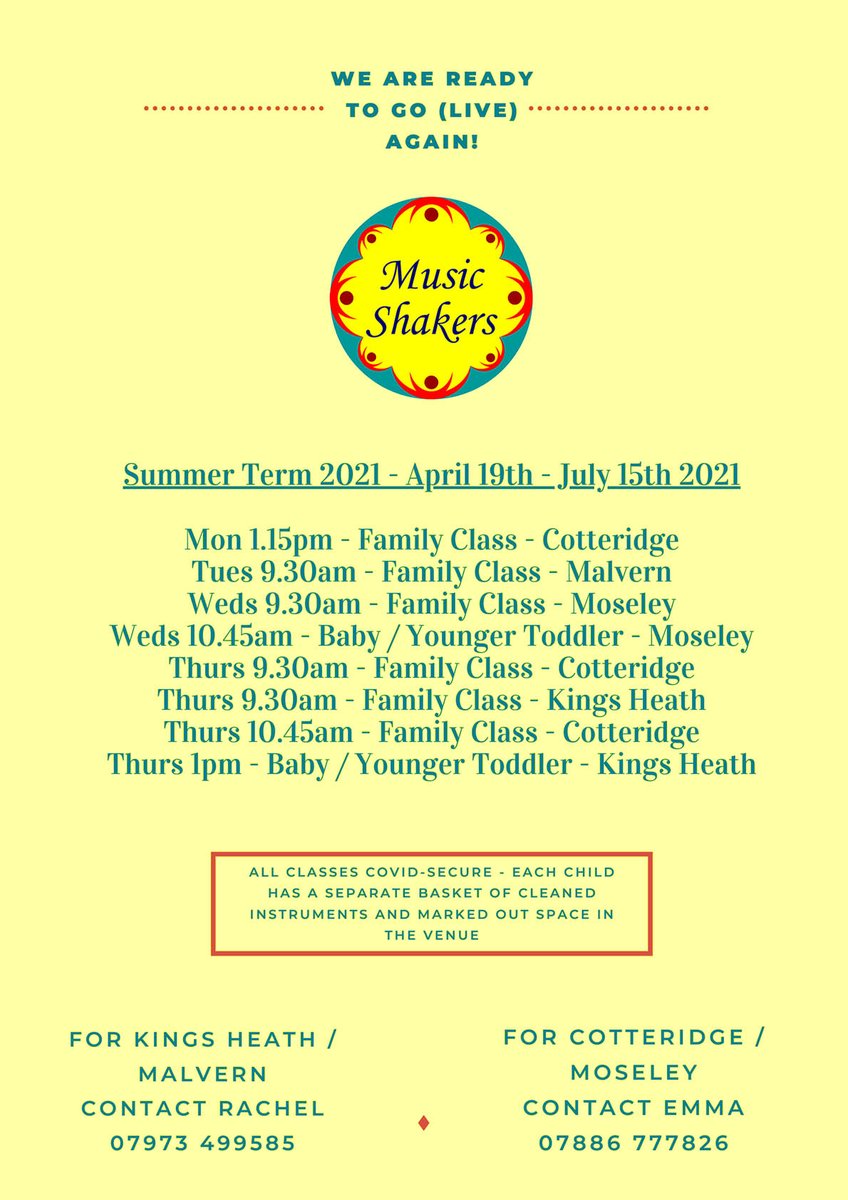 Marcella Erskine (@musicshakers) on Twitter photo Music Shakers invites you and your friends to come along to our in-person music classes. The next Summer Days and Insect Ways session runs from 19th April and until mid July 2021. Contact <a href="/Rachel_Xerri_B/">Ruana Rachel Xerri-West</a> or check out musicshakers.com for details. Music Shakers invites you and your friends to come along to our in-person music classes. The next Summer Days and Insect Ways session runs from 19th April and until mid July 2021. Contact <a href="/Rachel_Xerri_B/">Ruana Rachel Xerri-West</a> or check out musicshakers.com for details.