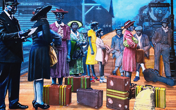 mutope's tweet photo. In Search of a Benevolent Kind of Blue, The Art of Mutòpe j. johnson a solo exhibition celebrating Milwaukee's Bronzeville neighborhood. Opens Thursday, April 8, 2021. Available online and in-person viewing. Wear a mask @UnionArtGallery https://t.co/fjVj3VNM0n