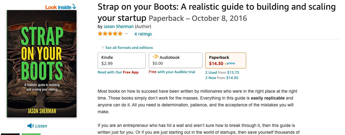 ShermCrypto's tweet photo. @cz_binance Strap on your Boots. It is hands down the most replicable guidebook for anyone creating a new startup. Anyone who follows the methods, strategies, and steps can achieve success! It's on paperback, kindle, and audiobook too! https://t.co/b1y38L23P7 https://t.co/ozRFa4eydD