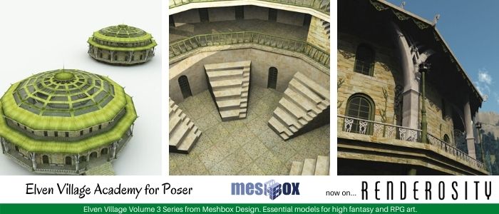 meshbox's tweet photo. #Fantasy 3d model Elven Academy for #Poser3D now available for licensing through #Renderosity @poserpro @TheOneRing_bot  https://t.co/cPUqYMHTl9 https://t.co/HKAPZ0yYj7