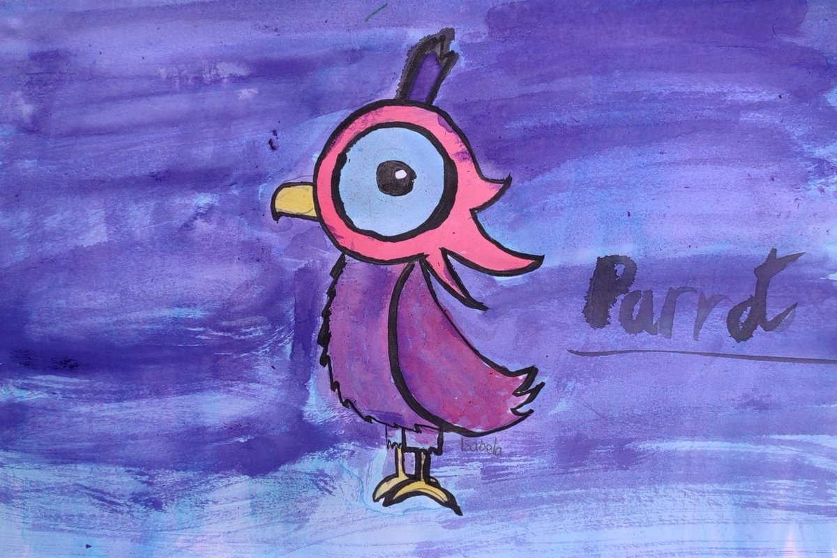 BeardPiula's tweet photo. That was fun! Thanks! Parrot by Isabela. @RobBiddulph #DrawWithRob #mastersofplay https://t.co/fB5wyfhpiT