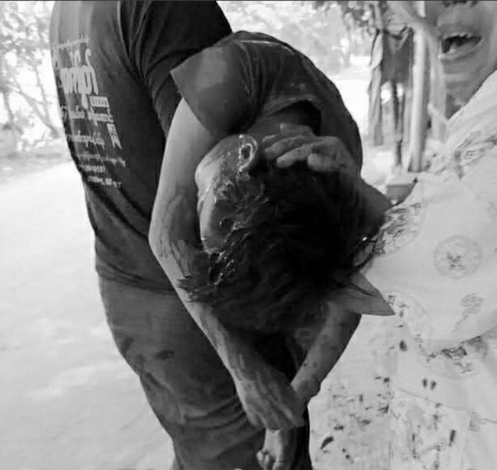 BunnyPhyoe's tweet photo. tw // blood

Myanmar SAC terrorists are shooting and killing the civilians, even the children. This is next level inhumanity.
#CrimesAgainstChildren 
#WhatsHappeningInMyanmar
#Mar27Coup

@RapporteurUn @SchranerBurgen1 @UN_HRC @IntlCrimCourt https://t.co/5bwC9ch7zn