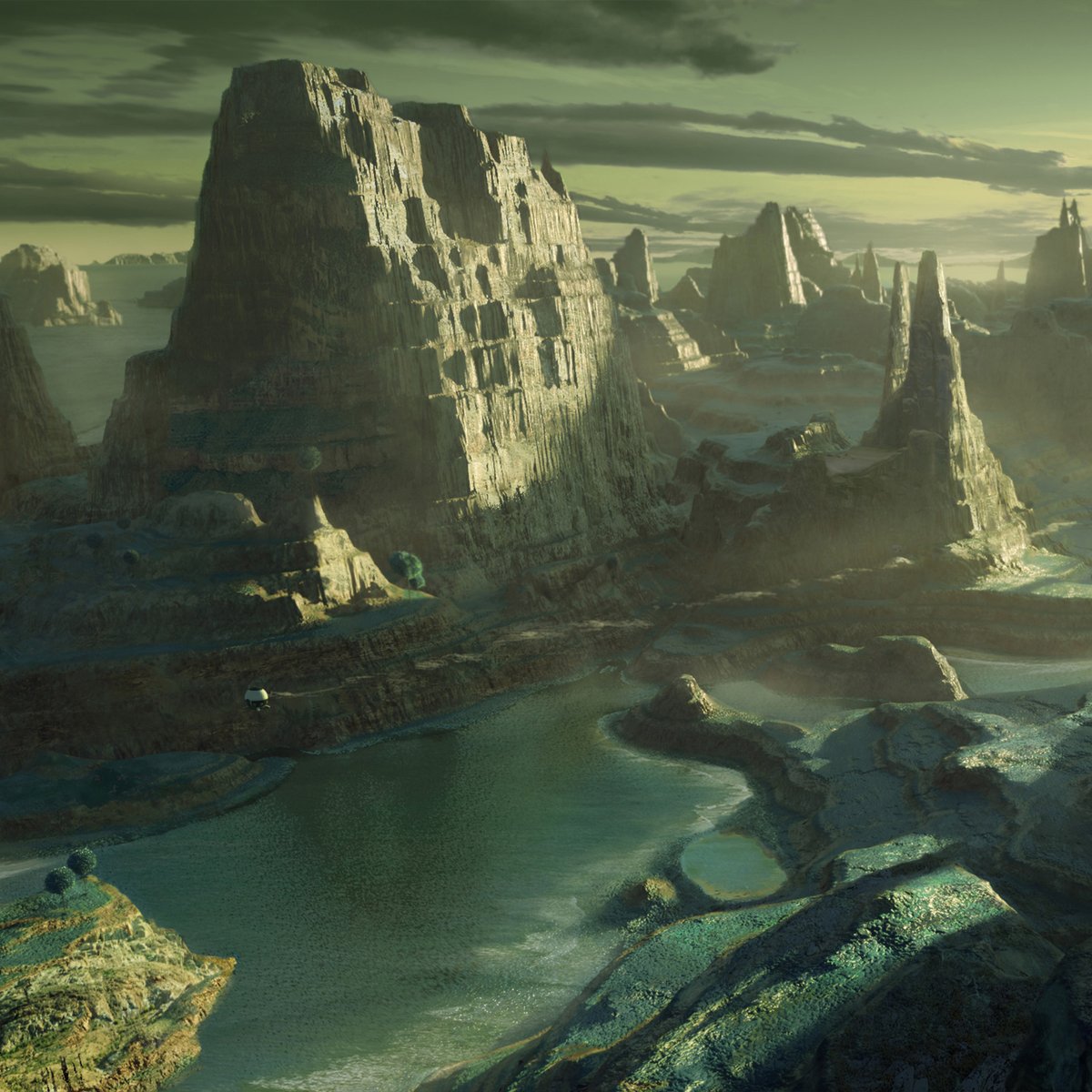 web3nullity's tweet image. Dragonball mattepaint series 2/3:&quot;Namek&quot;

#DragonBall #anime #mattepaint #digitalart #DBZ #namek #planet #fantasy #landscape #3d