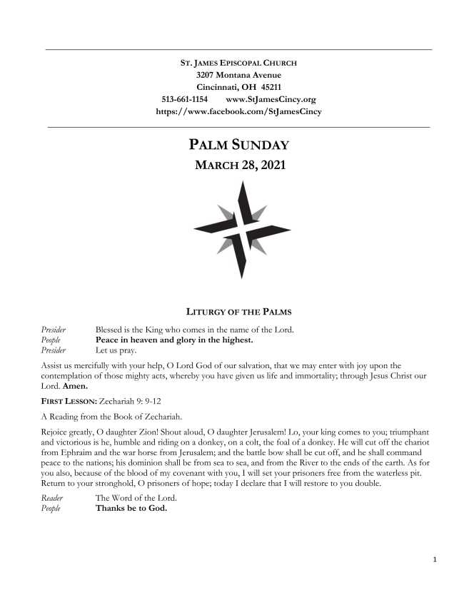 StJamesCincy's tweet photo. Bulletin &amp; Announcements for Palm Sunday https://t.co/ZXbAT5i13g https://t.co/LCewYCgsXv