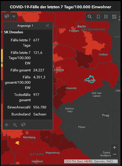 Das Gesundheitsamt Dresden hat in den letzten 7 Tagen 800 Neuinfektionen gemeldet:20.3. +7621.3. +8522.3. +2923.3. +13124.3. +18125.3. +11826.3. +180Als "Fälle letzte 7 Tage" werden aber nur 677 in der Inzidenz-Berechnung herangezogen = 123 weniger(10/-)