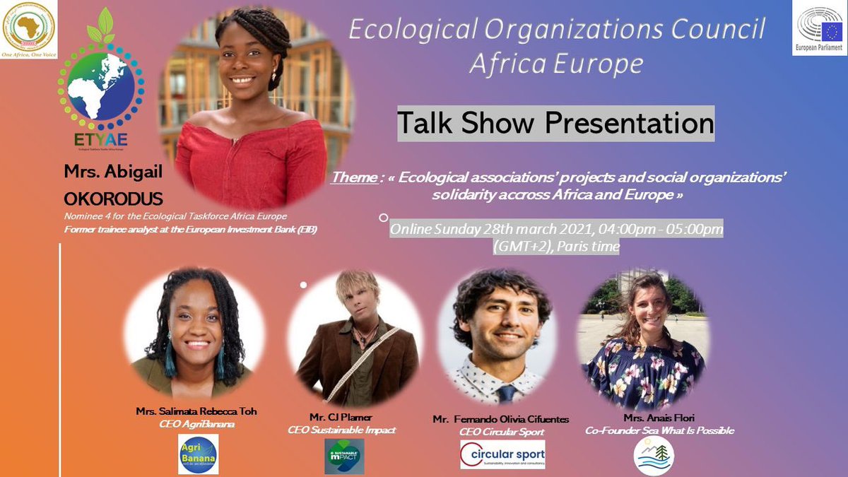 OfficialMpact's tweet photo. Join us for an interesting discussion on Sunday!! 

#TalkShow #Presentation des Associations et Projets #Ecologiques 

Don't miss out : 

Registration : https://t.co/QrHCeJap9u https://t.co/V8I4XRPq1W