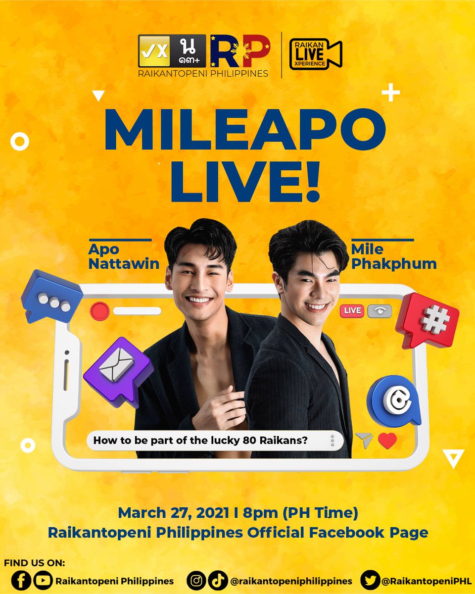 RaikantopeniPHL's tweet photo. Thank you very much for joining us on an another episode of Raikan Live Exclusives with #MileApo!!
We love you, Mile and Apo!
‘Til our next RLX! Rahk na, Raikans❤️
#RP2021
#RLXFirstMeetWithMILEAPO https://t.co/LPGpEsbfUm