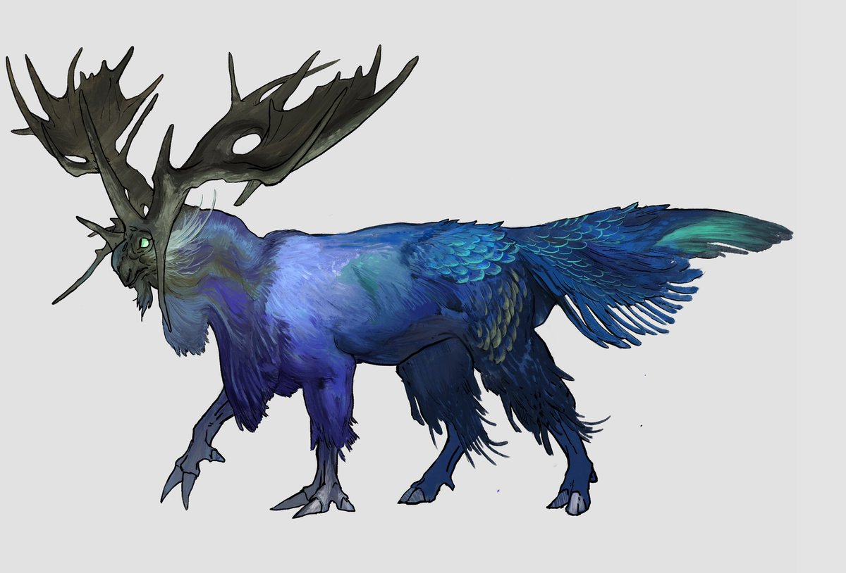 samu_79's tweet photo. 🦌이전에 디자인한 순록의 뼈대를 그려보았다. 

#creaturedesign https://t.co/BSDFt6N6gl