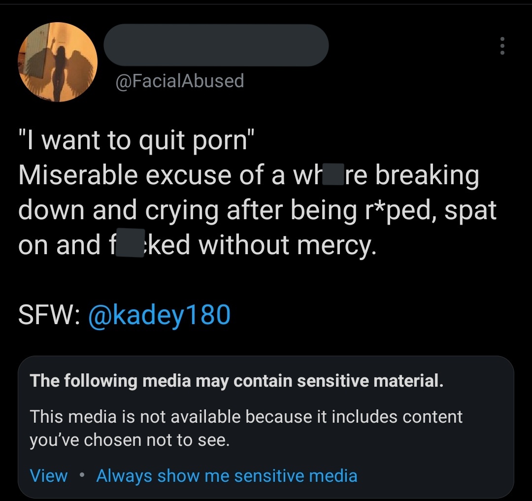 Genevieve Gluck on X: Trans-identifying @kadey180 claims to have begun  transitioning at 16 years old, and runs at least three porn accounts,  posting r*pe videos. This is the reality of raising a