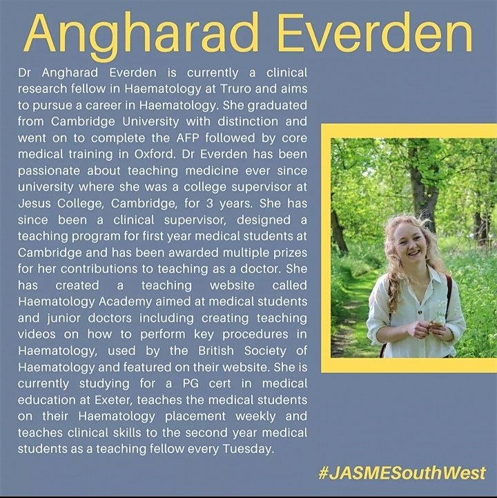 ellennelsonrowe's tweet photo. This Monday don't forget to register for our South West Cluster event - working links (oops again 😅) are in the FB event https://t.co/rJlkuIBCOJ
5 speakers bio below - all welcome to join and hear about climbing the meded ladder
#jasme #meded @jasme_uk @JLRandall_uk https://t.co/ijbuCtsFUp