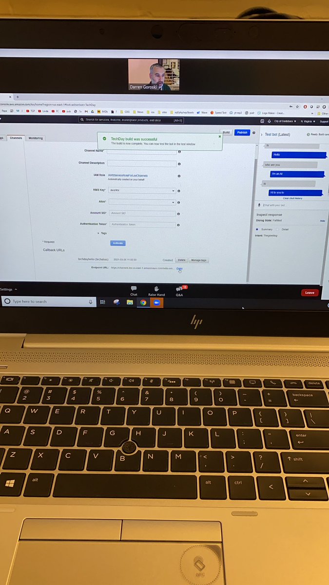 McMillen_724's tweet photo. Learning how to create a chat bot during the @CityOfFayNC  annual information technology day. #iamtechnology @cte_ccs https://t.co/zFNl8wWutu