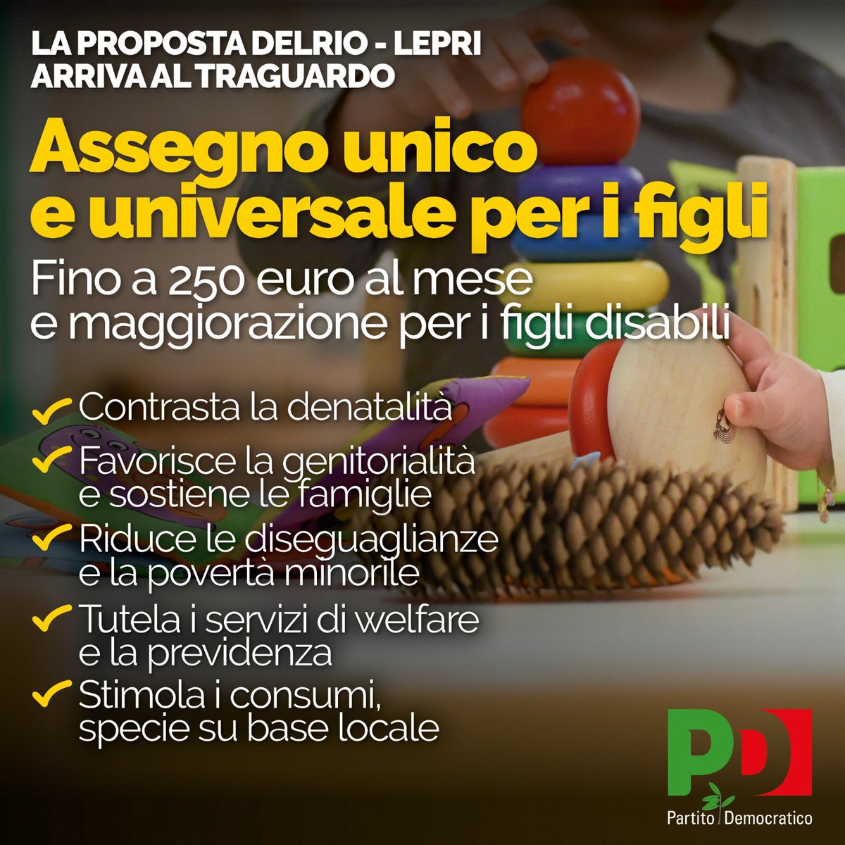 serracchiani's tweet photo. Nel 2018 @graziano_delrio @stefanolepri e tutto gruppo @Deputatipd depositavano la proposta di legge per #AssegnoUnico alle famiglie che il prossimo martedì diventerà definitivamente ufficiale. Una battaglia sociale che il @pdnetwork ha sostenuto e finalmente vinto! https://t.co/pi5cnbfSee